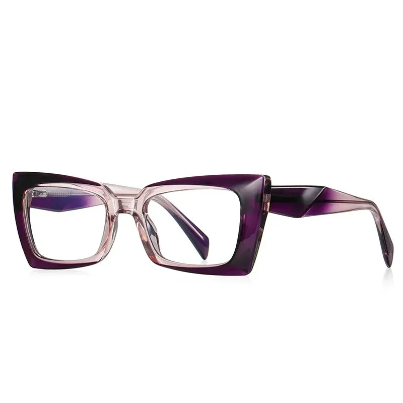 Vicky Women's Full Rim Square Cat Eye Tr 90 Alloy Reading Glasses 2169