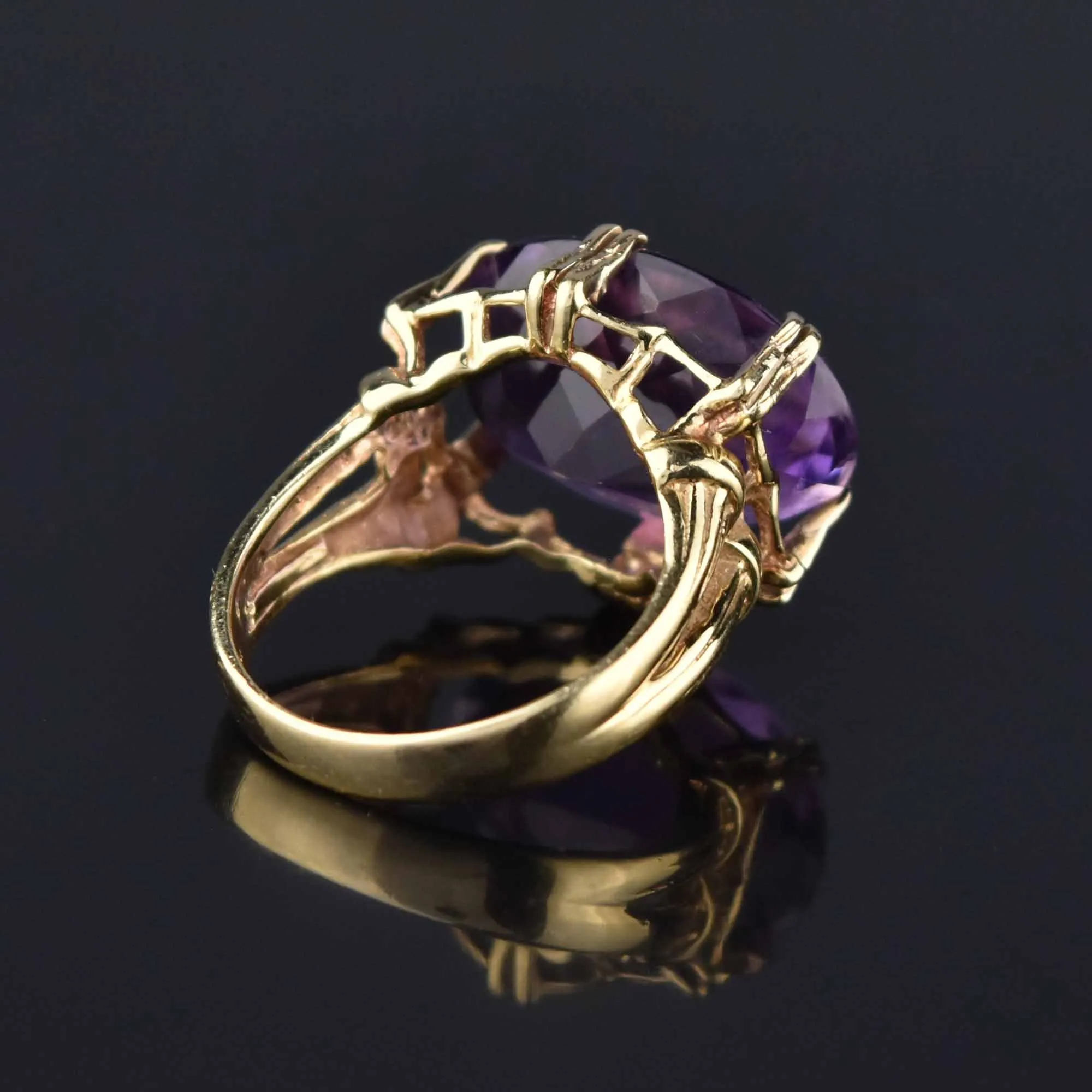 Vintage East West 12 CTW Amethyst Ring in 14K Gold