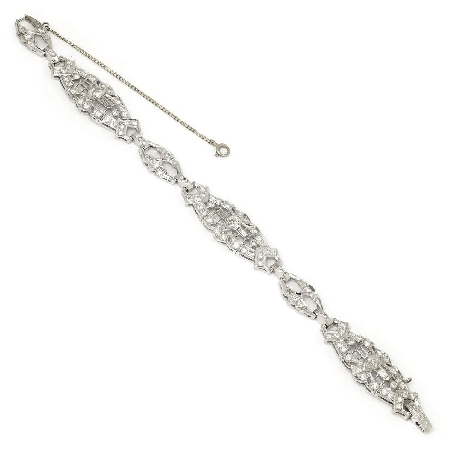 Vintage Marquise Diamond Bracelet with Diamond Accents 2.30ctw