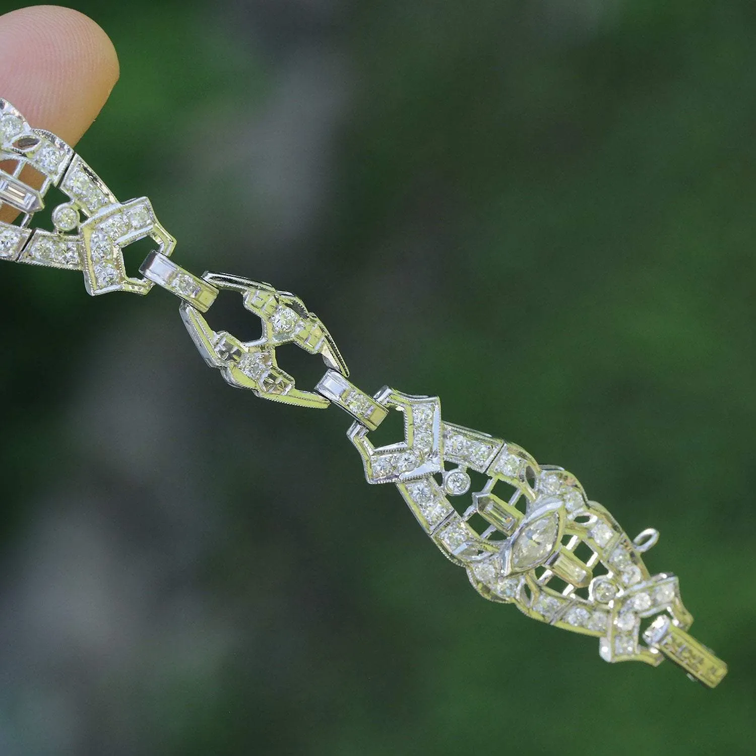 Vintage Marquise Diamond Bracelet with Diamond Accents 2.30ctw