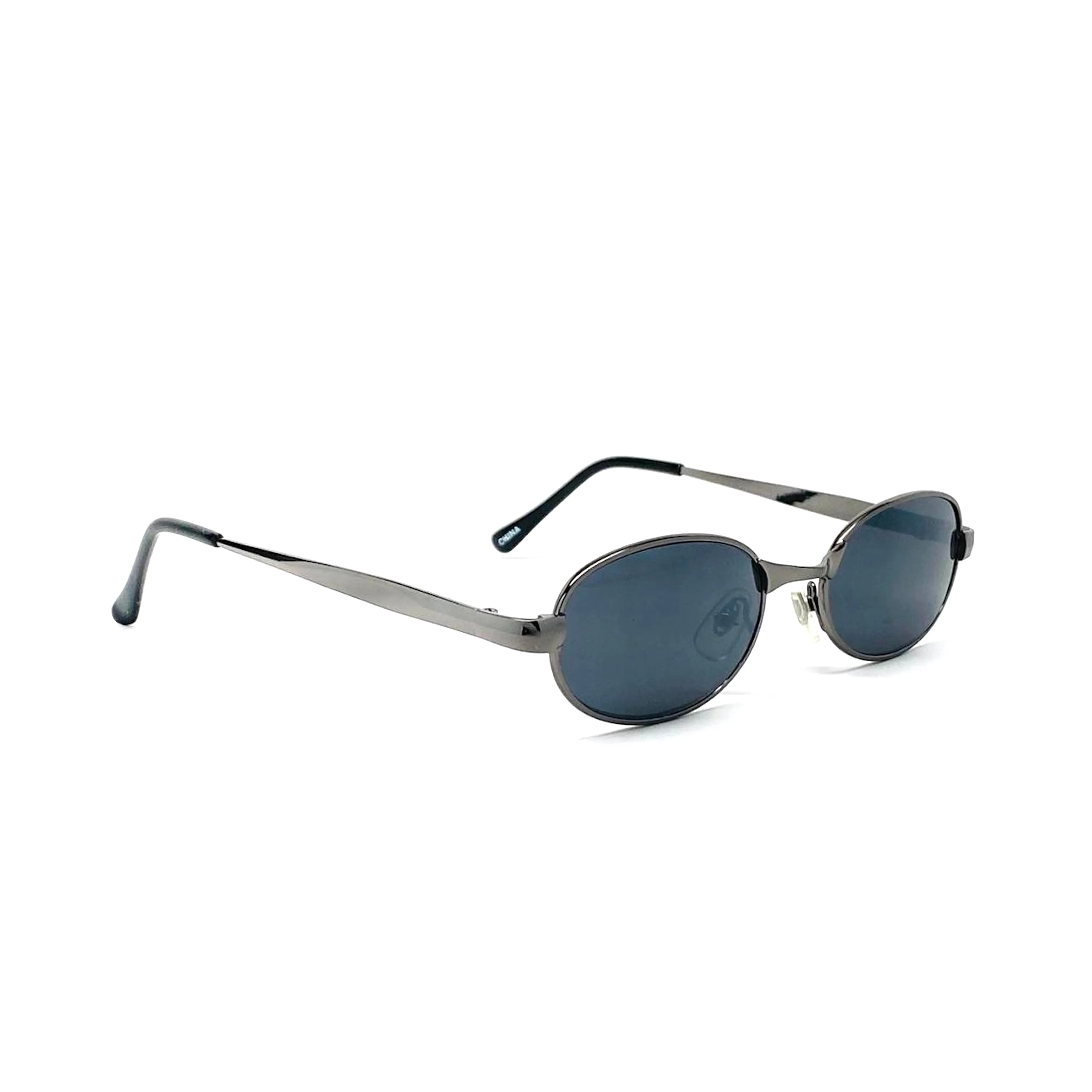 Vintage Small 90s Santa Fe Oval Sunglasses - Grey