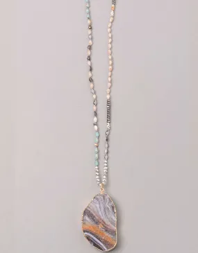 Vintage Snoot Moonstone Necklace in Grey