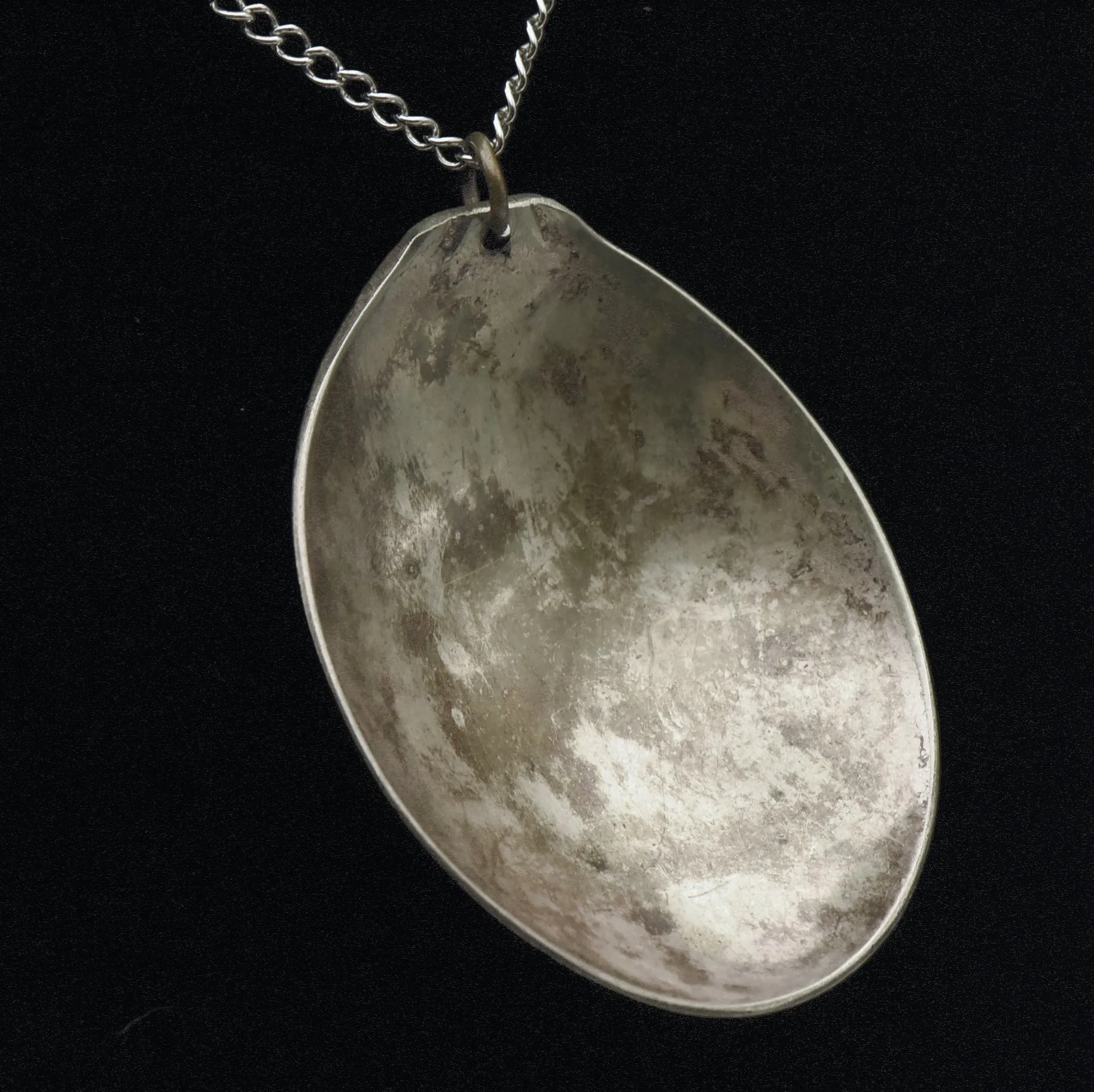 Vintage Sterling Silver Spoon Pendant on Chain Necklace - 24"