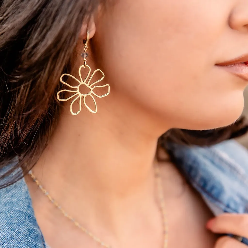 Whimsy Daisy Gemstone Earring