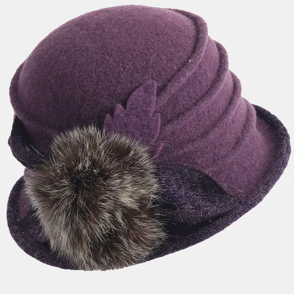 Women Wool Cloche Winter Hat 1920s C030