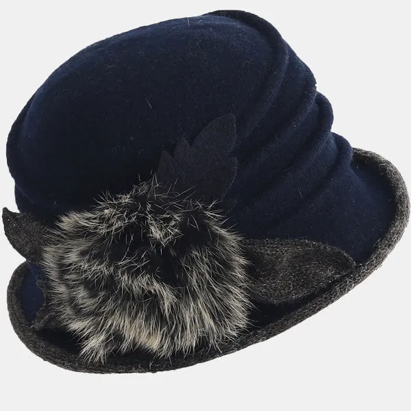 Women Wool Cloche Winter Hat 1920s C030