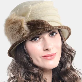 Women Wool Cloche Winter Hat 1920s C030