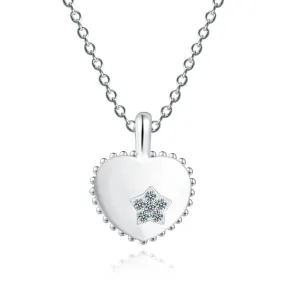 Women's Pendant S925 Sterling Silver Heart-Shaped Pendant for girls