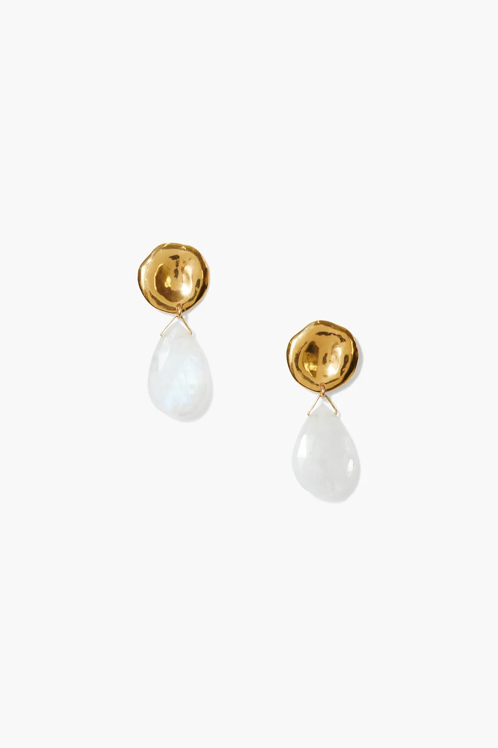 Yasmine Coin Drop Earrings Moonstone