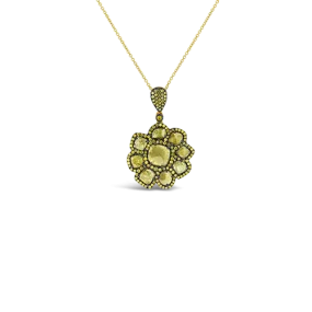 Yellow Diamond Flower Pendant