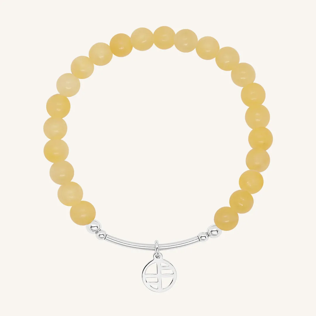 Yellow Jade Charm Bracelet - Stone of Alignment