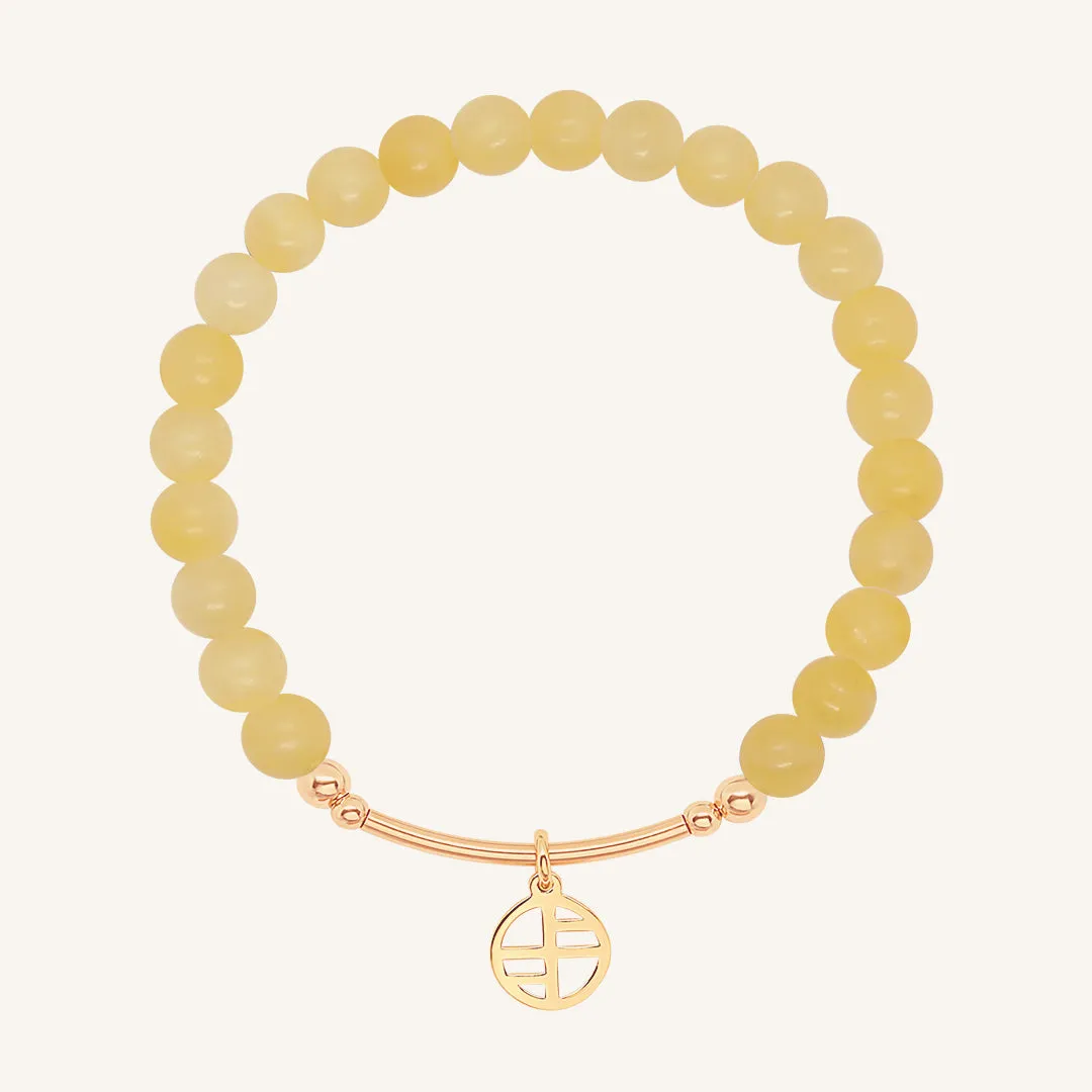 Yellow Jade Charm Bracelet - Stone of Alignment