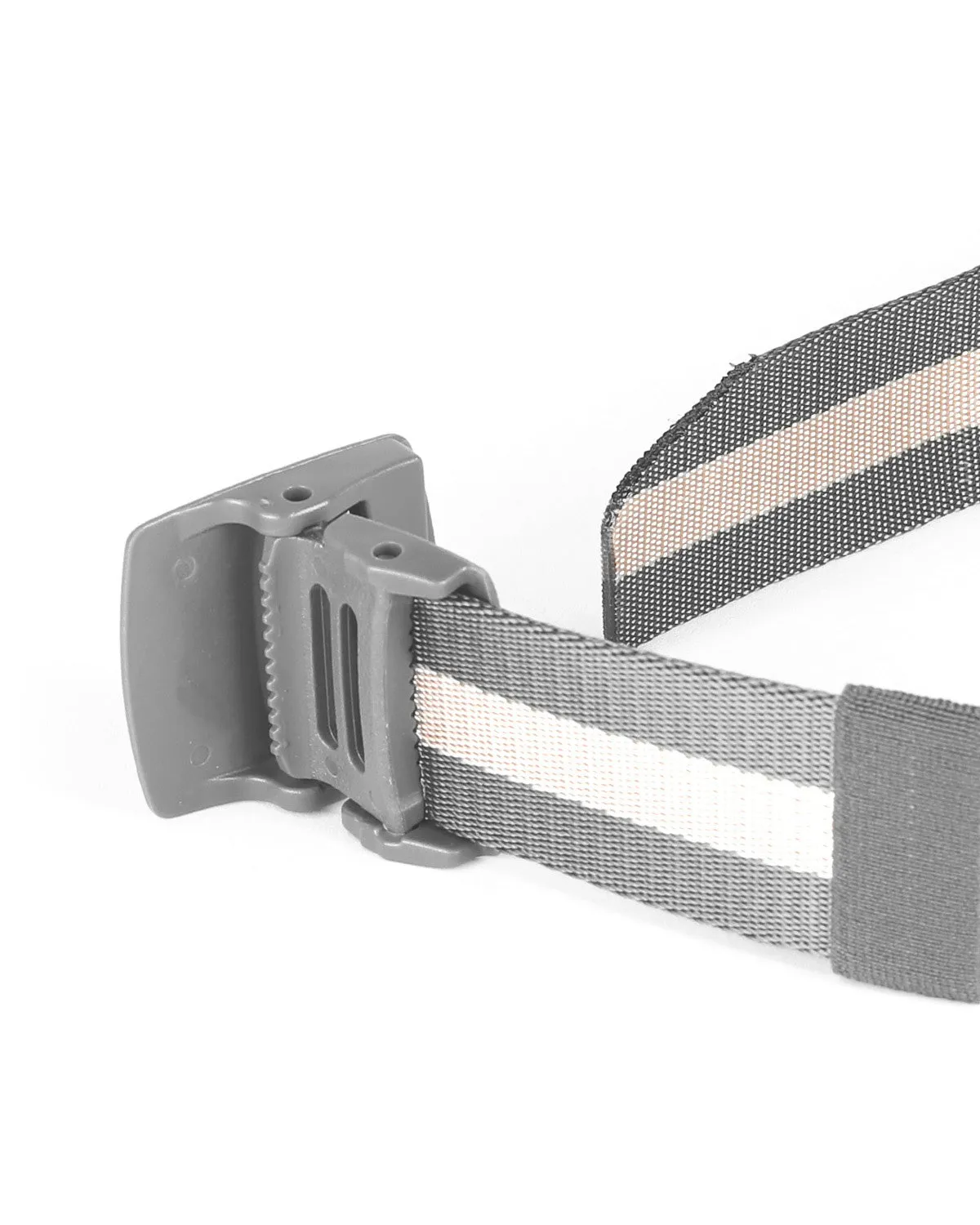 ZIMEGO Mens One Size Adjustable Strap Stripe Nylon Web Belt With Plastic Buckle